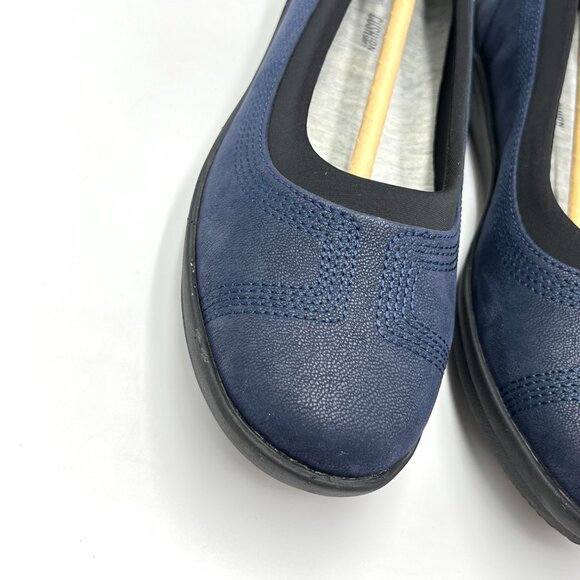 Clarks Womens Size 6 Ayla Low Blue Black Slip On Comfort Flats Loafers Shoes - Picture 4 of 14